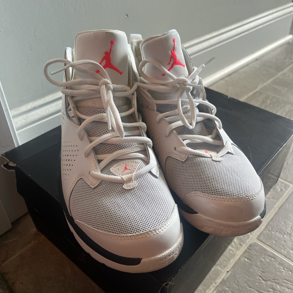 Jordan White and Pink Athletic Shoes